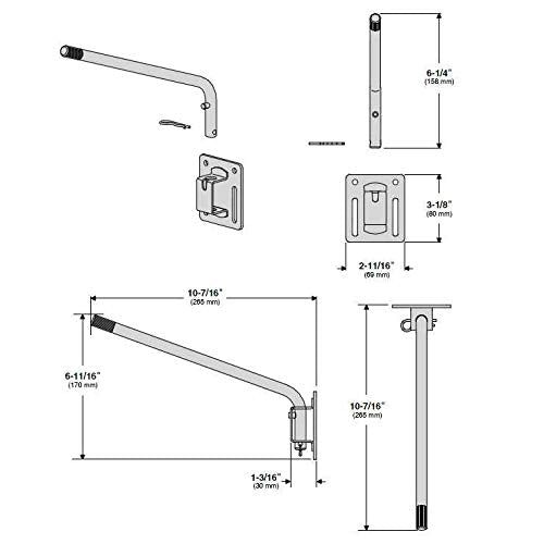 Magma Products, A10-240 Square Rail/Vertical Surface Mount, Multi, One Size