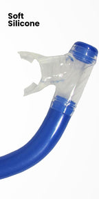 Scuba Choice Scuba Diving Comocean Free Dive Semi Dry Silicone J Snorkel With Splash Guard, Blue
