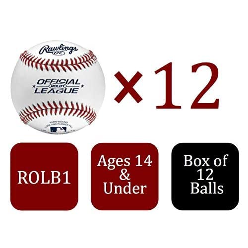 Rawlings  Official League Baseballs  Competition Grade  Rolb1  Youth/14U  Game/Practice Use  12 Count, White