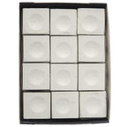 Sterling Gaming Silver Cup Pool Cue Chalk Cubes In White - 12 Pc Set