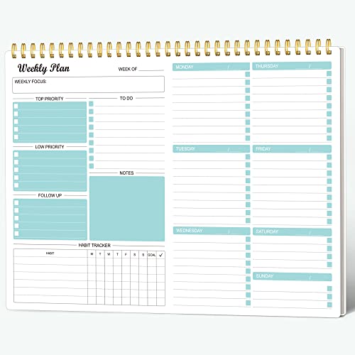 Weekly Planner Notepad Undated Weekly Goals Schedule Planner To Do List Notebook Planning Pad Calendars Organizers Habit Tracker