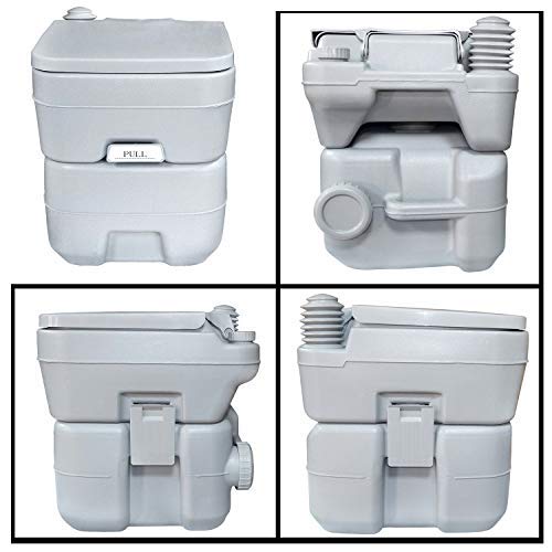 Hongk- 5 Gallon 20L Portable Toilet Flush Travel Camping Commode Potty Outdoor/Indoor