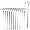 Tent Pegs - 12Pcs Aluminium Tent Stakes Pegs With Hook - 7 Hexagon Rod Stakes Nail Spike Garden Camping Pegs For Pitching Campin