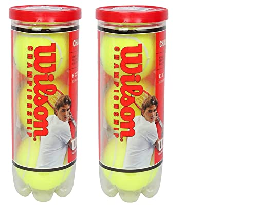 Wilson Championship Synthetic Tennis Balls|2 Can|6 Balls(3 Balls Can) (Yellow)