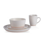 Stone Lain Jules Stoneware 16-Piece Round Dinnerware Set, White