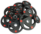 Fitvids Olympic Cast Iron 2-Inch Weight Plate for Strength Training & Weightlifting, Rubber Coate Style, 10lbs (Set of 4)