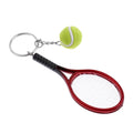 MERISHOPP 1Pcs Mini Tennis Racket Ball Keychain Gift Sports Tennis Keyring Decoration | Sporting Goods | Tennis & Racquet Sports
