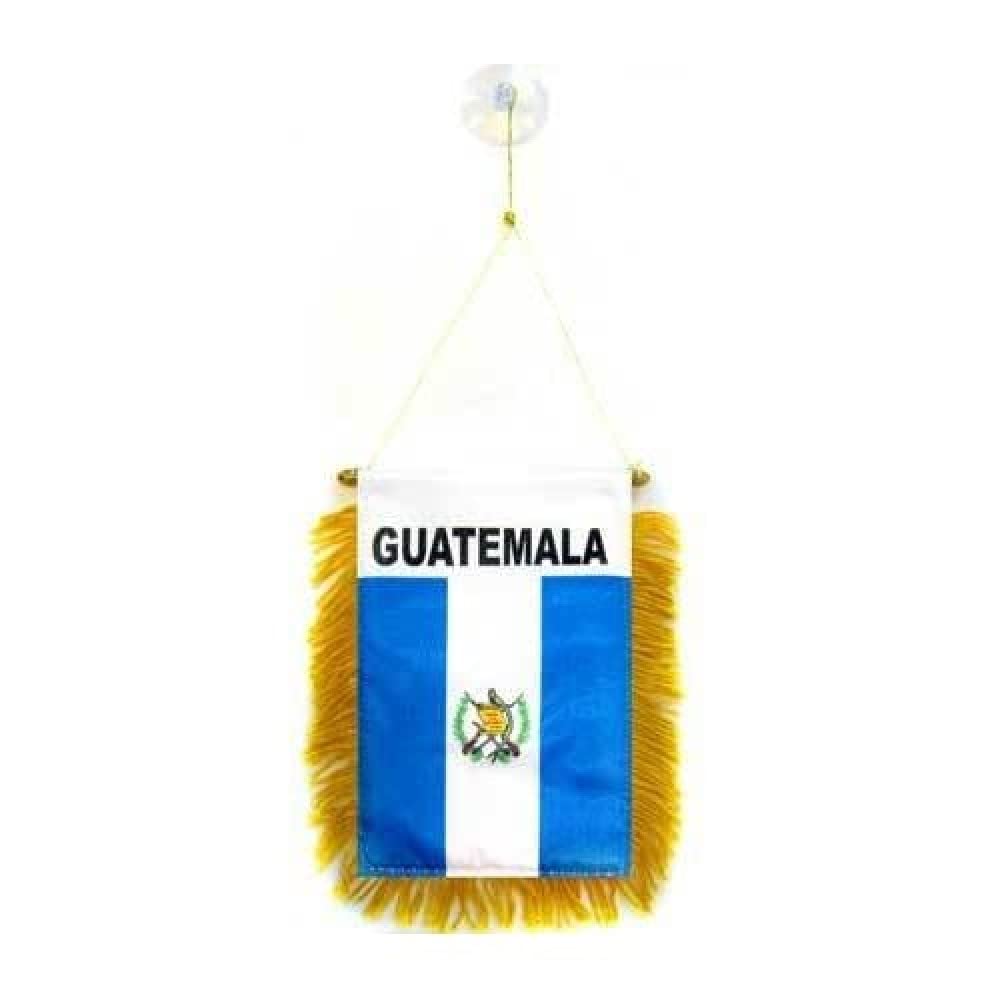 Guatemala mini Banner 6'' x 4'' - Guatemalan PENNANT 15 x 10 cm - mini Banners 4x6 inch suction cup hanger - AZ FLAG