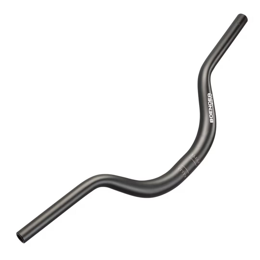 Boenoea Bike Riser Handlebar 25.4/31.8mm Length 620mm Aluminum Alloy Riser Bar(50mm 90mm 120mm), Black