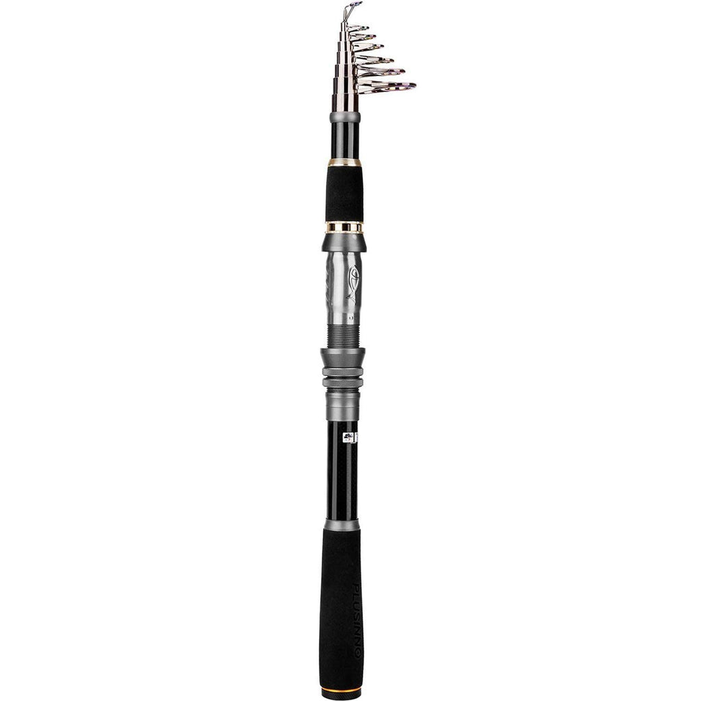 Plusinno Telescopic Fishing Pole Spinning Rod Carbon Fiber Travel Rod For Saltwater & Freshwater Fishing 2.7M 8.86Ft