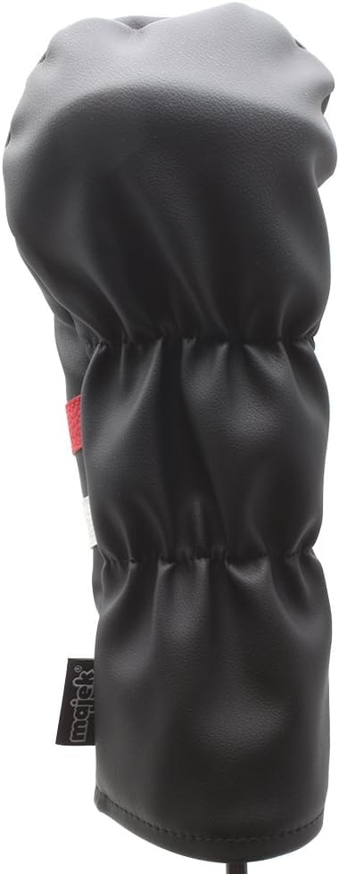 Majek Retro Golf Headcovers Black Red And White Vintage Leather Style 1 3 5 X Driver And Fairway Head Covers Fits 460Cc Drivers