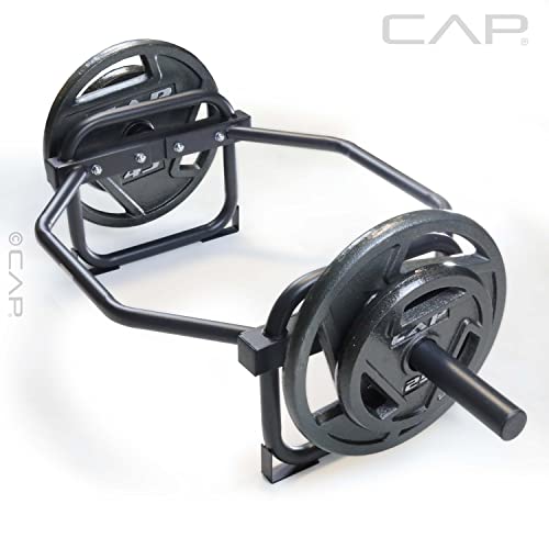 Cap Barbell Olympic Trap Bar, Hex Bar, Shrug Bar, Deadlift Bar, Black, 50 Inches