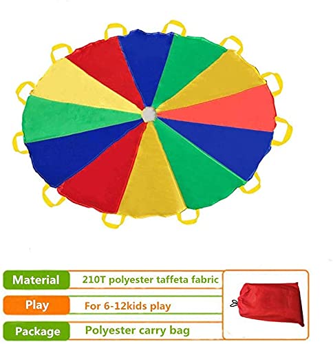 Sonyabecca Parachute 10 Feet For Kids With 12 Handles Play Parachute For 8 12 Kids Tent Cooperative Games Birthday
