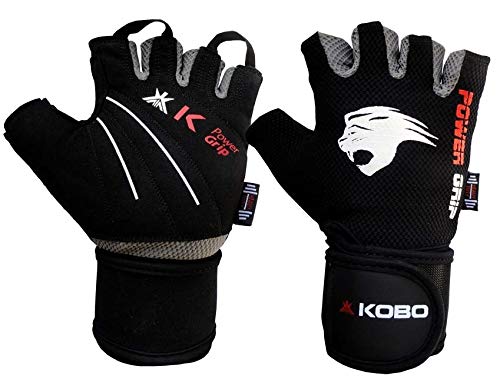 Kobo WTG08 Weight Lifting Gym Gloves (Imported) (Grey) (Large)