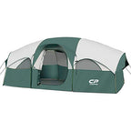 Campros Cp Tent-8-Person-Camping-Tents, Waterproof Windproof Family Tent, 5 Large Mesh Windows, Double Layer, Divided Curtain Fo