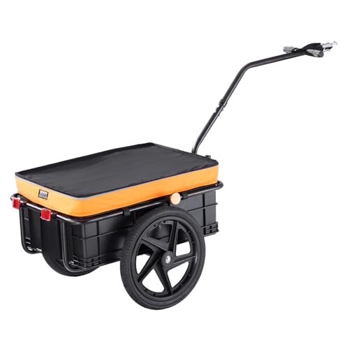 Vevor Bike Cargo Trailer, 88 Lbs Load Capacity, Heavy-Duty Bicycle Wagon Cart, Foldable Compact Storage With Universal Hitch, Wa