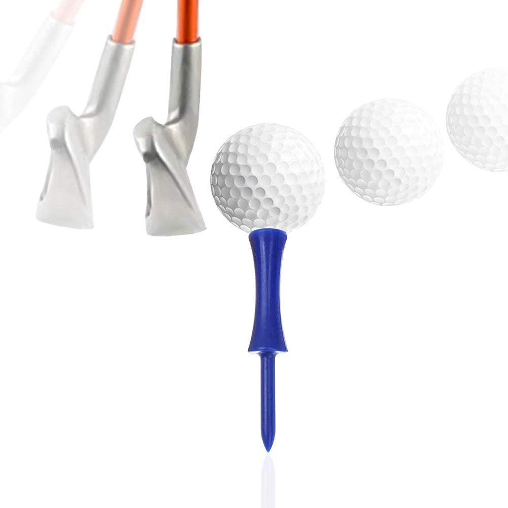 Kofull Golf Step Down Tees, 2 3/4 Golf Tees Bulk, Random Colors Consistent Tees Plastic Golf Tees - 50 Counts