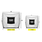 Izzo Titan 7Ft X 7Ft Golf Practice Hitting Net - Golf Hitting Net For Your Home Or Backyard,Black