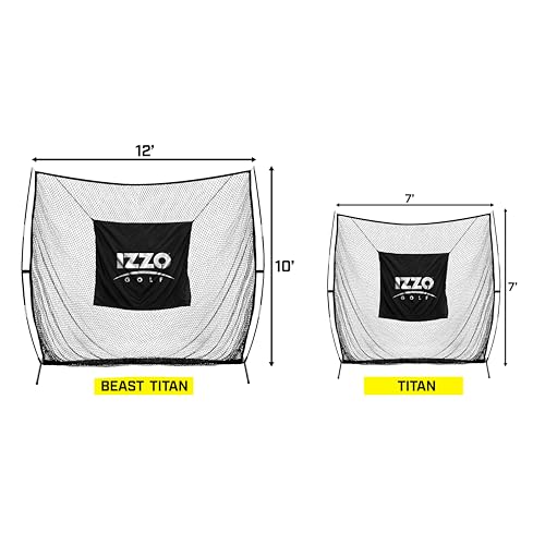 Izzo Titan 7Ft X 7Ft Golf Practice Hitting Net - Golf Hitting Net For Your Home Or Backyard,Black