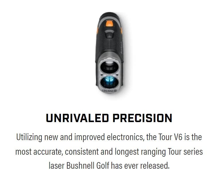 Bushnell Tour V6 Patriot Pack Laser Golf Rangefinder With Carrying Case, Wearable4U Lens Cloth, And 2X Cr2 Batteries Bundle