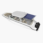 Oceansouth Hard-Top Extension (Size 7) 8.5 Ft Length X 6 Ft Width - Blue Shades Sun Shade Canvas Boat Bulk Fishing Accessories C