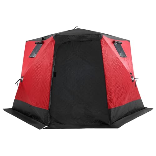 Vevor Pop Up Ice Fishing Tent, 4-6 Person Large Insulated Shelter, 87X79X78 50Sq Ft Fishing Area, Portable Hub-Style Shanty For