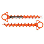 Orange Screw: The Ultimate Ground Anchor  Large 2 Pack Tent Stakes  Made In Usa (Orange)