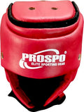 Prospo Leather Taekwondo Head Guards, Karate Gears, Muay Thai Head Guard, Kick Boxing Head Gear (Red)