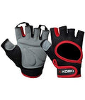 Kobo Weight Training Gloves Grey/Red (Medium)