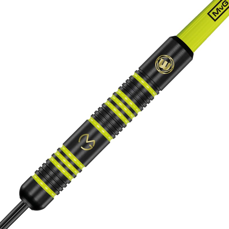 Winmau Michael Van Gerwen Mvg Ambition Brass Steeltip Darts Set 24G With Mvg Flights And Nylon Shafts (Stems)