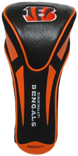 Team Golf NFL Cincinnati Bengals Single Apex Driver Head Cover Golf Club Single Apex Driver Headcover, Fits All Oversized Clubs,