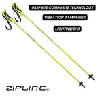 Ski Poles Graphite Carbon Composite - Zipline Lollipop U.S. Ski Team Official Supplier (Lemon, 44'' In./112 Cm)