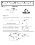 Arrow Shed Ak600 Earth Anchor Kit, Steel-Stainless