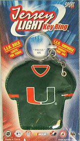 Sportfx International NCAA Miami Hurricanes Keychain Jersey Keylight, Team Color, One Size