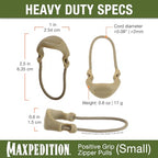 Maxpedition Positive Grip Zipper Pulls (Pack Of 6) (Small) (Tan)