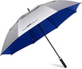 G4Free 47 Inch UV Protection Golf Umbrella Auto Open Vented Double Canopy Oversize Extra Large Windproof Sun Rain Umbrellas (Sil