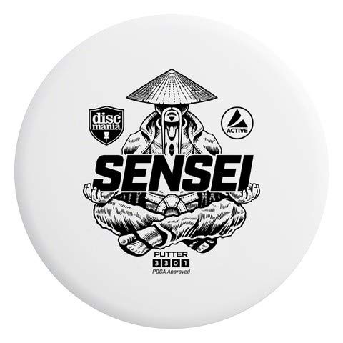 Discmania Active Base Sensei Disc Golf Putter - Stable Disc Flight, Frisbee Golf Disc (Colors May Vary) 165-170G