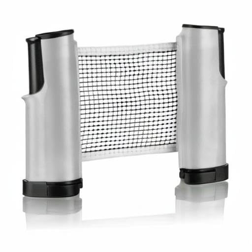 Hipiwe Retractable Table Tennis Net Replacement, Ping Pong Net And Post, 6 Feet(1.8M, Fits Tables Up To 2.0 Inch (5.0 Cm) (Grey)