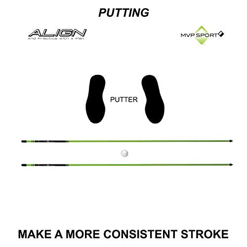 Mvp Sport Golf Alignment Rods (Morodz) Training Aid 2-Pack (Red)