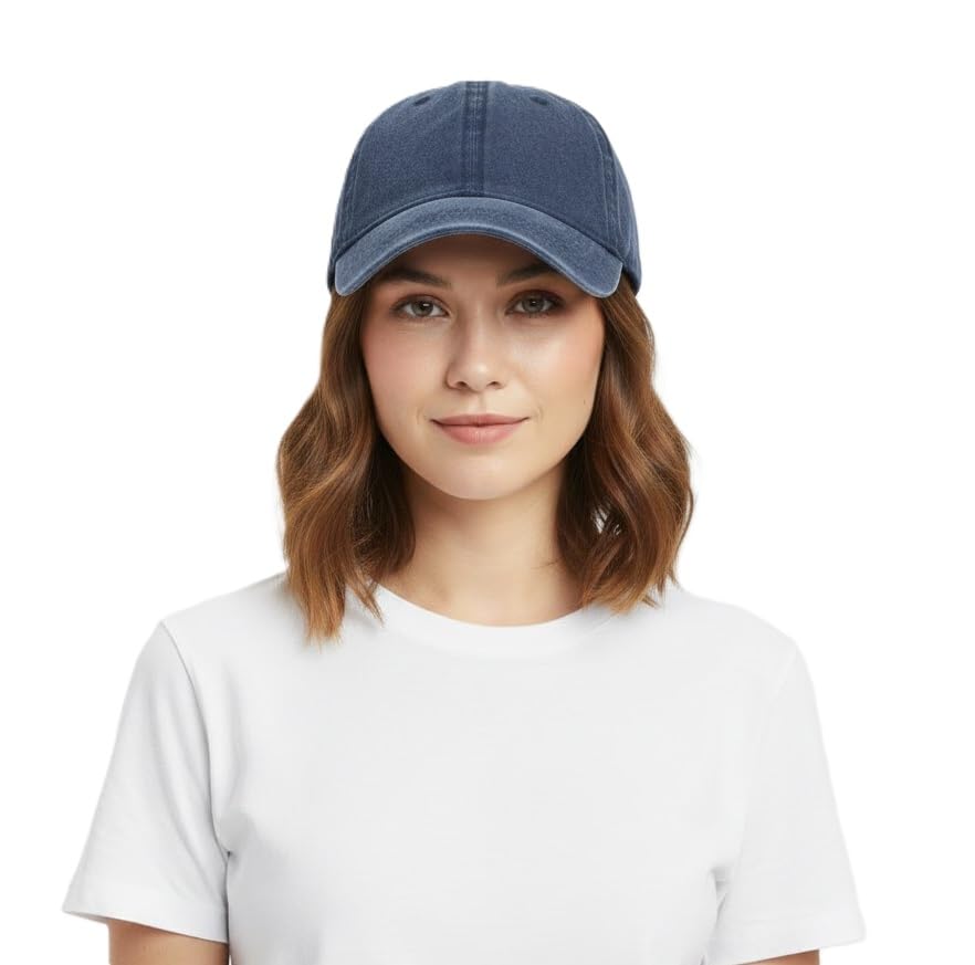 Alexvyan Plain Breathable Head CapS Unisex Caps With Adjustable Strap In Summer Caps All Sports For Men Women Cap (Blue)