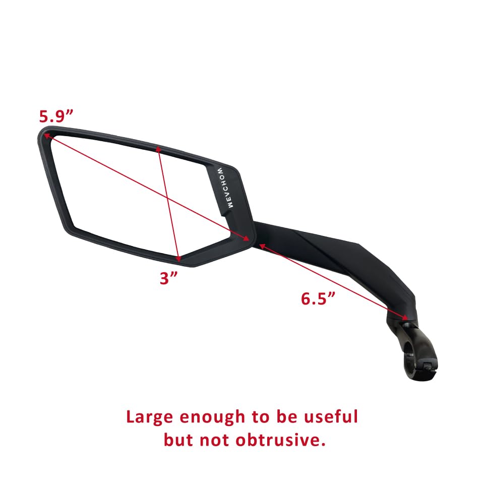 Meachow 2024 New Handlebar Bike Mirror, Scratch Resistant Glass Lens, Ultra-Hd, E-Bike Mirror, Bicycle Mirror, (Silver Left Side