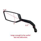 Meachow 2024 New Handlebar Bike Mirror, Scratch Resistant Glass Lens, Ultra-Hd, E-Bike Mirror, Bicycle Mirror, (Silver Left Side