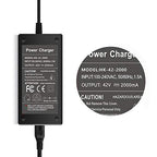 Evaplus 42V Charger Powerfast 3-Prong Inline Connector For 36V Pocket Mod, Sports Mod Lithium Battery, Battery Charger For Elect
