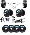 Watson Home Gym Dumbbell Set, Fitness Equipments Kit With 8Kg (2Kgx4) Weight Set, 14inch Deep Threaded Dumbbell Rod, 3Ft Curl Bar,