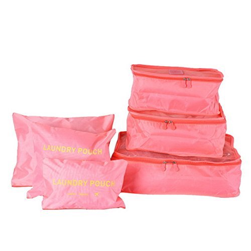 MezonS 6 In 1 Waterproof Travel Laundry Pouch Cosmetics MakeUp Toiletries Bags Organizer