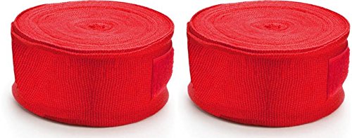 Kobo Exercise Weight Lifting/Boxing Hand Wrap Bandages/Power Gym Fitness Body Building Gloves Straps (Red) (Length 180)