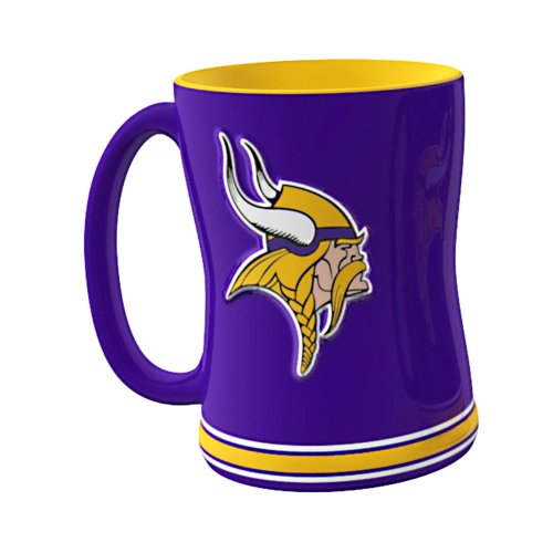 Nfl Minnesota Vikings Sculpted Ceramic Relief Mug, 14-Ounce, Purple