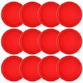 Coopay 12 Pieces Home Air Hockey Pucks 2.5 Inch Heavy Replacement Pucks for Game Tables Equipment Accessories, 12 Grams (Red)