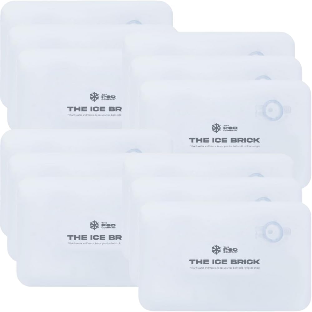 12-Pack Ice Brick, Reusable 3 lb Ice Blocks for Cold Plunge, Long-Lasting Cooling for Colder Water Longer, Durable Refillable Ic