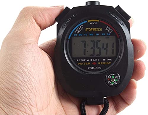 Multi-Function Electronic Digital Sport Stopwatch Timer, Large Display with Date Time and Alarm Function,Suitable for Sports Coa